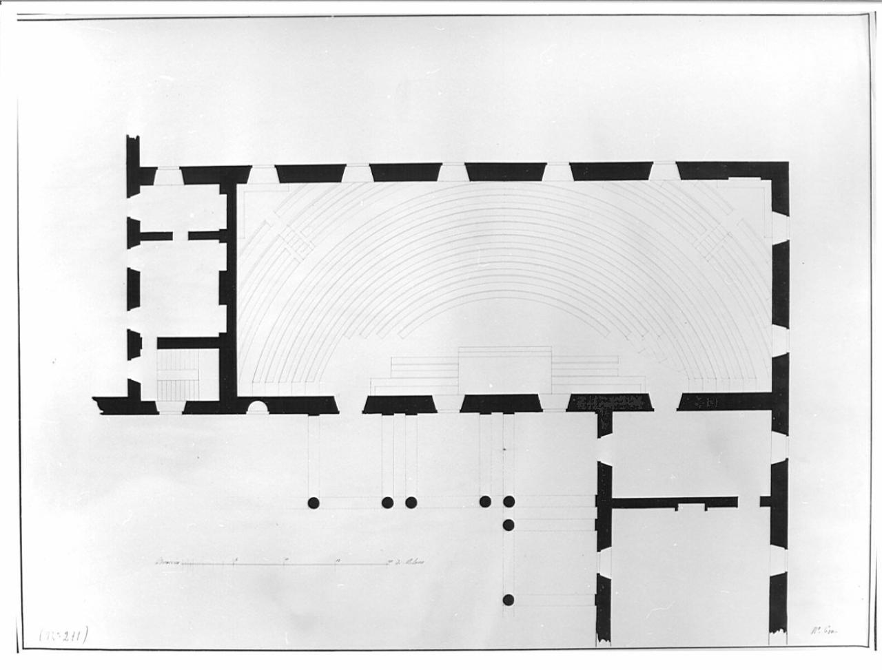 Disegno della Sala Napoleonica di Brera, architettura: Sala Napoleonica (pianta) (disegno) - ambito italiano (sec. XIX)