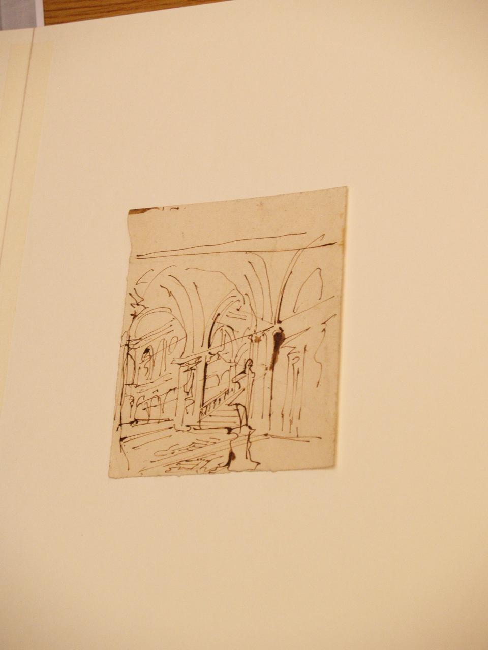 Atrio, Atrio (disegno per scenografia) di Galliari, Fabrizio (attribuito) - ambito Italia settentrionale (||seconda metà sec. XIX||sec. XVIII)