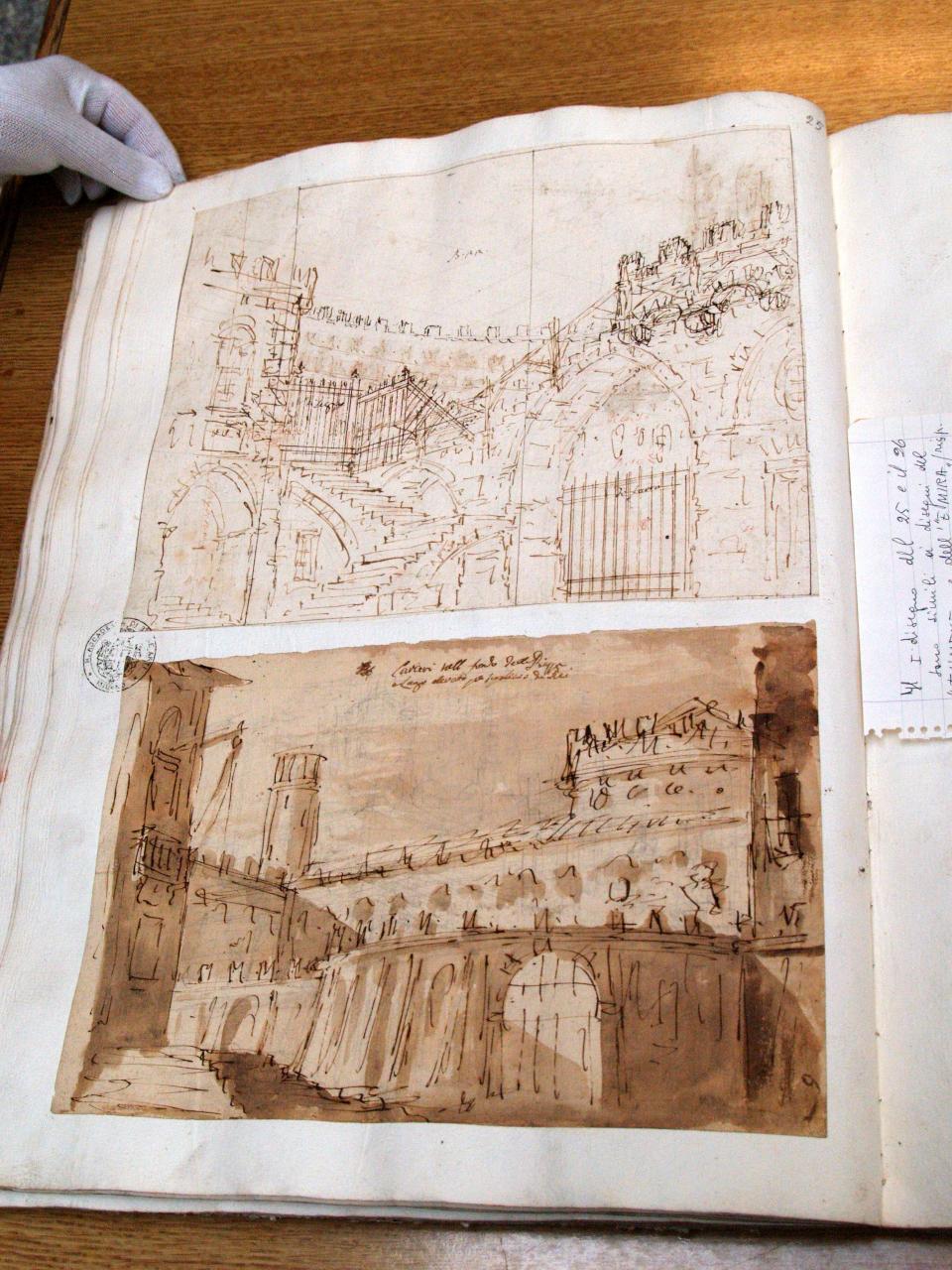 Carcere, Ingresso di grande carcere (disegno per scenografia) di Galliari, Fabrizio (attribuito) - ambito Italia settentrionale (secc. XVIII/ XIX)