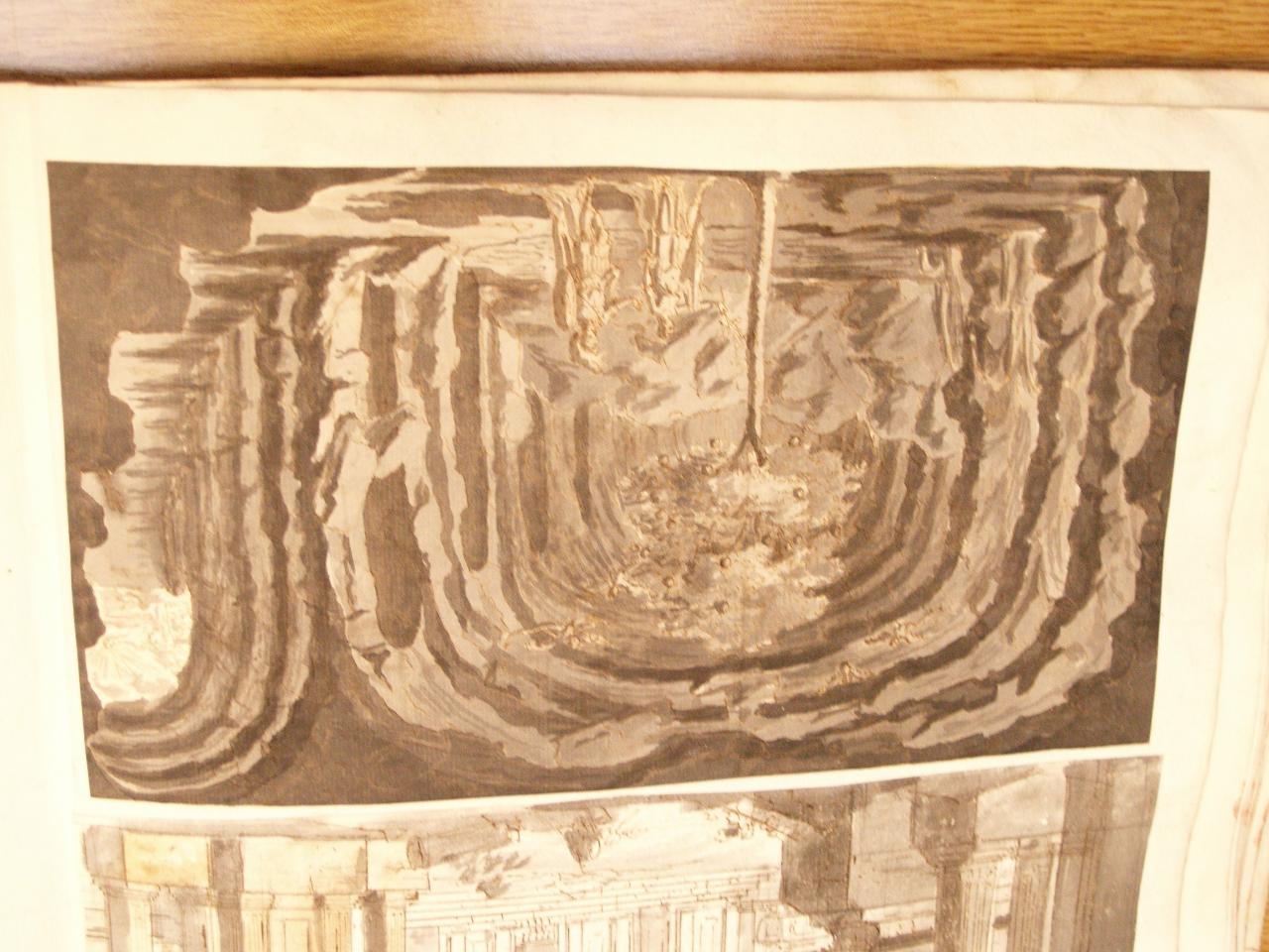 Enea all'Averno col ramoscello d'oro, Enea, con accanto la Sibilla, è alle porte dell'Averno col ramoscello d'oro appena staccato dall'albero, sopra il quale volano colombe (disegno per scenografia) di Galliari, Gaspare; Galliari, Bernardino (attribuito; attribuito) - ambito Italia settentrionale (secc. XVIII/ XIX)