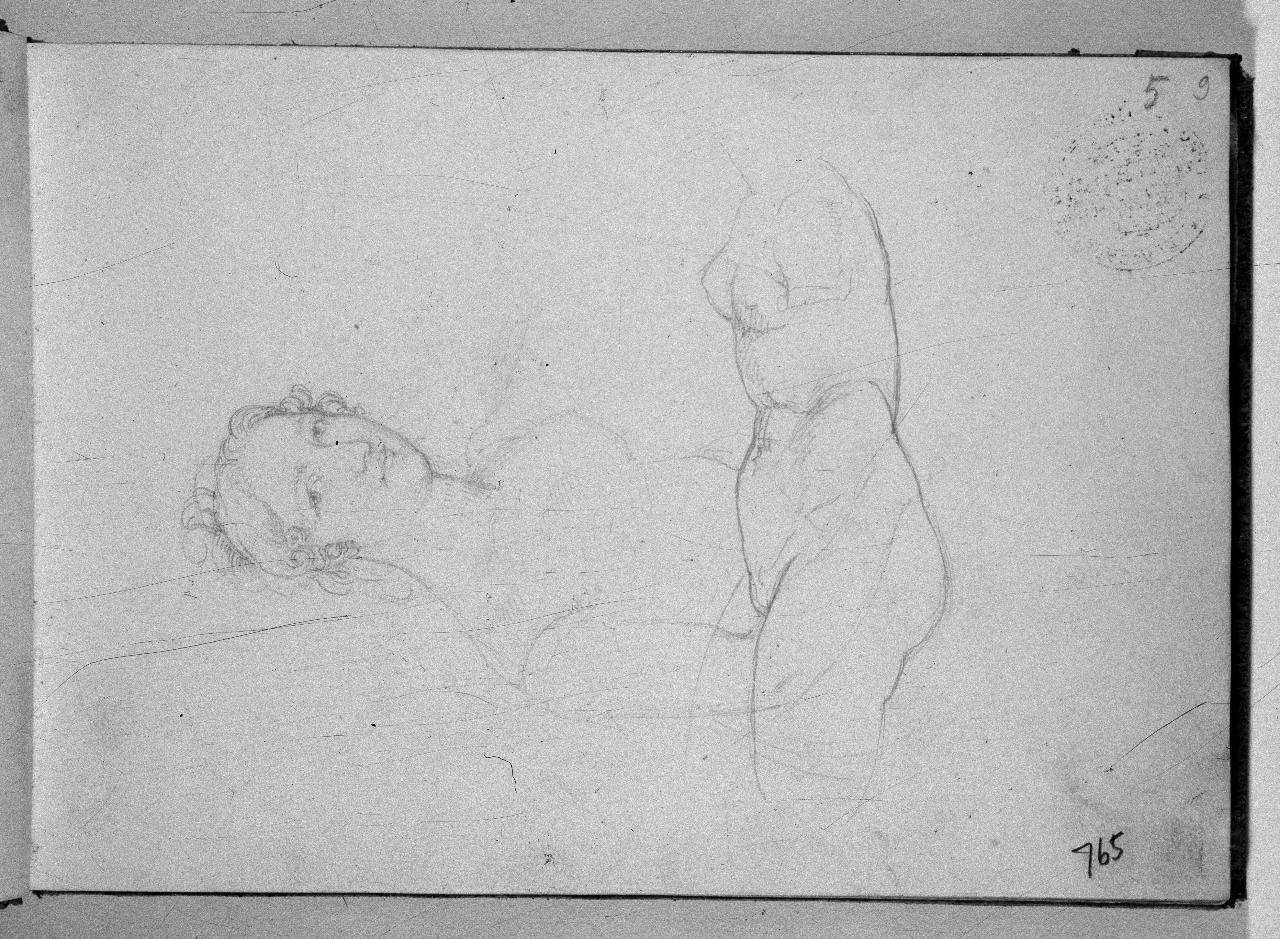 Lucia Fantinati e studio da scultura (già Ritratto femminile a mezzo busto e torso femminile - Samek), figura femminile (disegno) di Hayez, Francesco (primo quarto||primo quarto sec. XIX||sec. XIX)