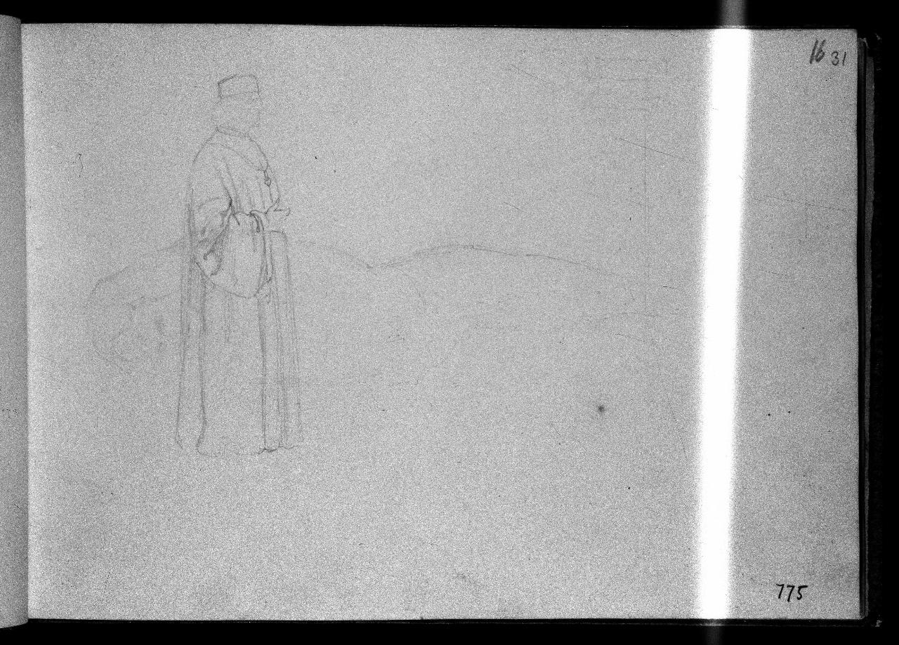 Copia da Gentile e Giovanni Bellini e nudo maschile (già Personaggio veneziano - Samek), figura maschile (disegno) di Hayez, Francesco (primo quarto||primo quarto sec. XIX||sec. XIX)