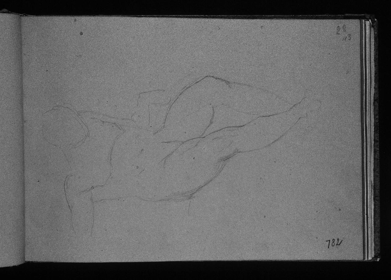 Schizzo di nudo appena leggibile, nudo maschile (disegno) di Hayez, Francesco (primo quarto||primo quarto sec. XIX||sec. XIX)