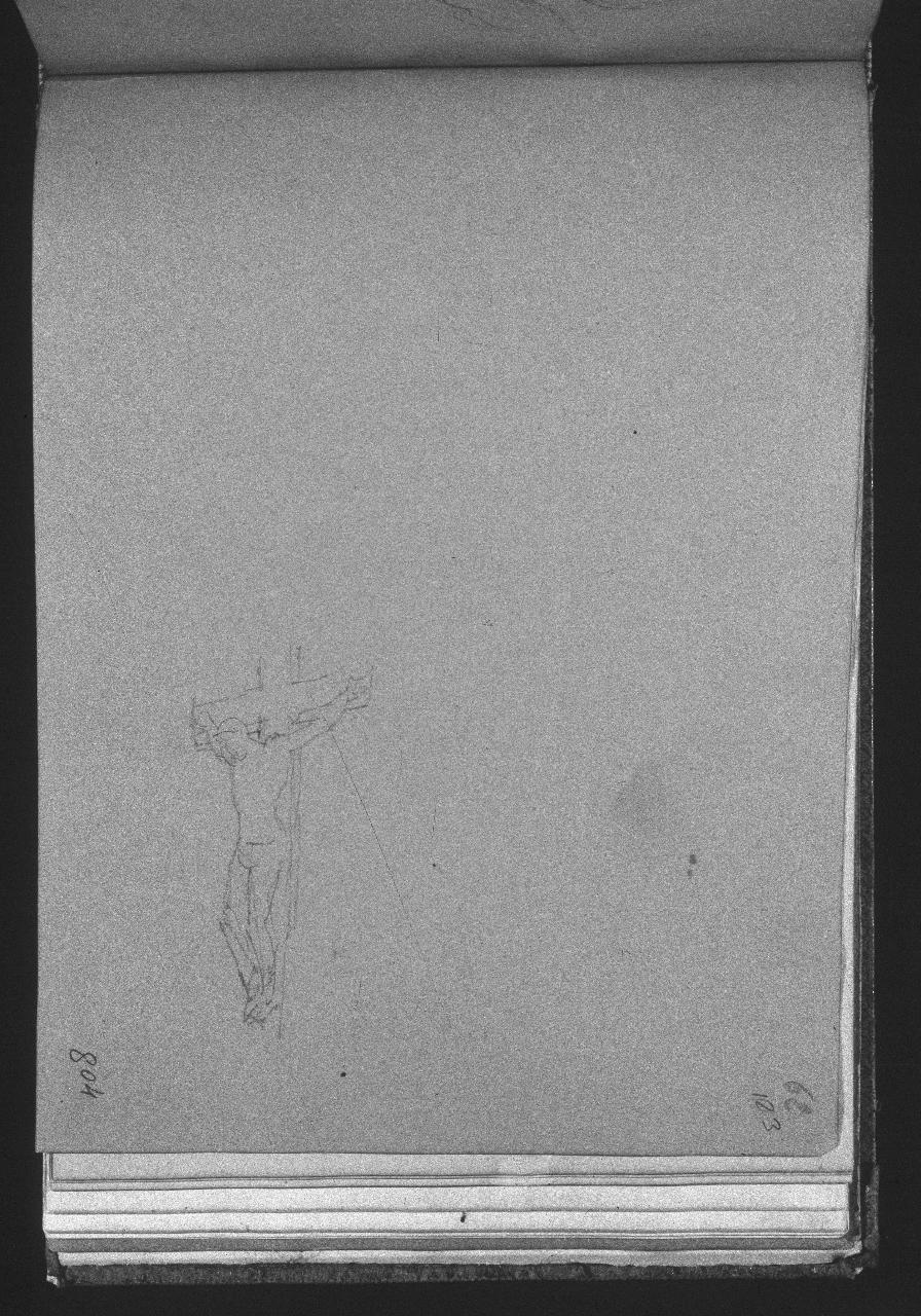 Schizzo di Crocifissione, Cristo crocifisso (disegno) di Hayez, Francesco (primo quarto||primo quarto sec. XIX||sec. XIX)