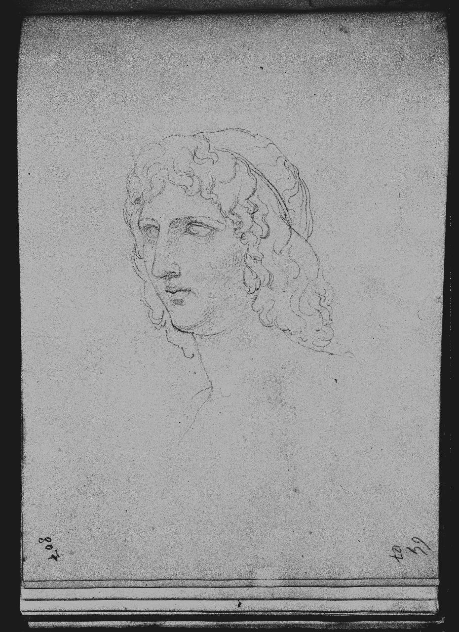 Busto di Virgilio (già Studio di testa da scultura greco-romana - Samek), volto maschile (disegno) di Hayez, Francesco (primo quarto||primo quarto sec. XIX||sec. XIX)