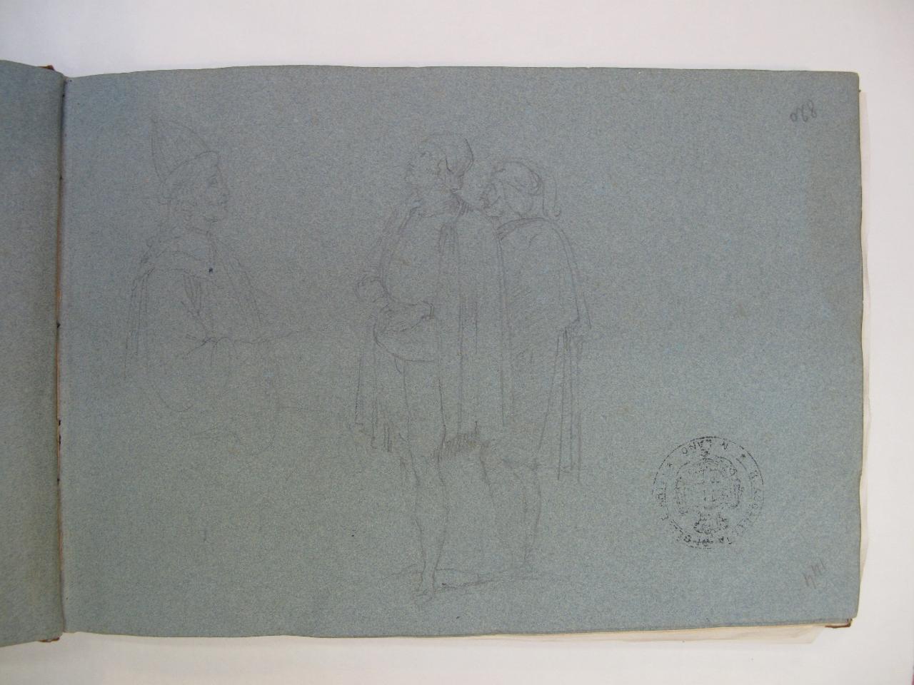 Copia da Benozzo Gozzoli (già Personaggi davanti a un dignitario - Samek), figure maschili (disegno) di Hayez, Francesco (primo quarto||primo quarto sec. XIX||sec. XIX)