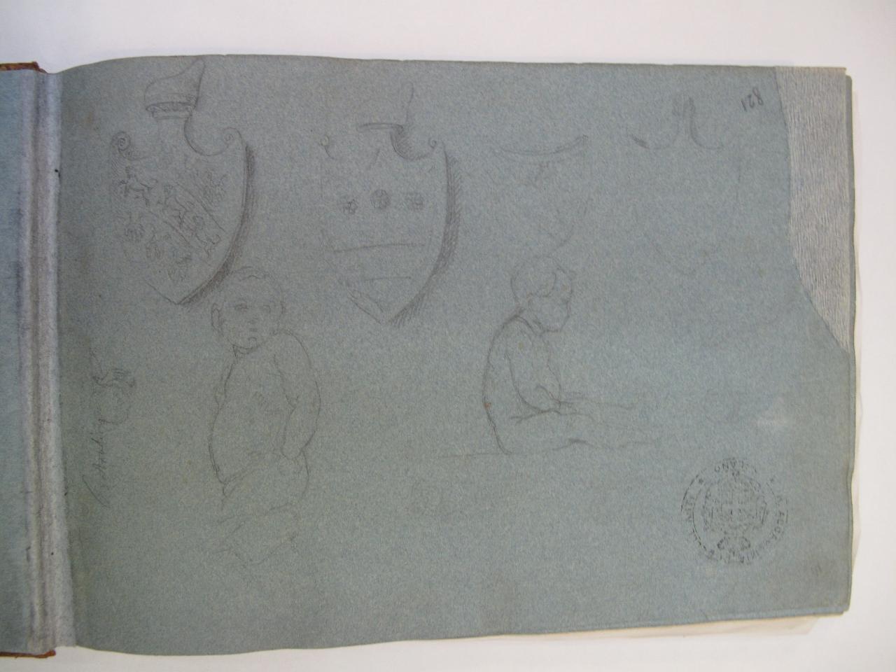 Stemmi e putti, stemma e putti (disegno) di Hayez, Francesco (primo quarto||primo quarto sec. XIX||sec. XIX)