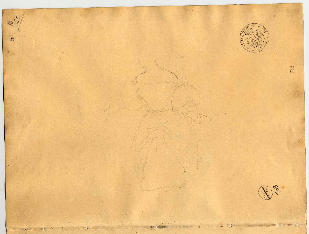 Schizzo di figura femminile, figura femminile (disegno) di Hayez, Francesco (primo quarto sec. XIX)