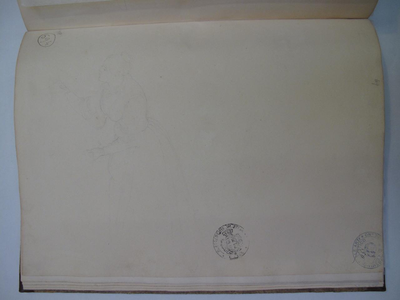 Donna vista di lato, figure femminili (disegno) di Hayez, Francesco (primo quarto sec. XIX)