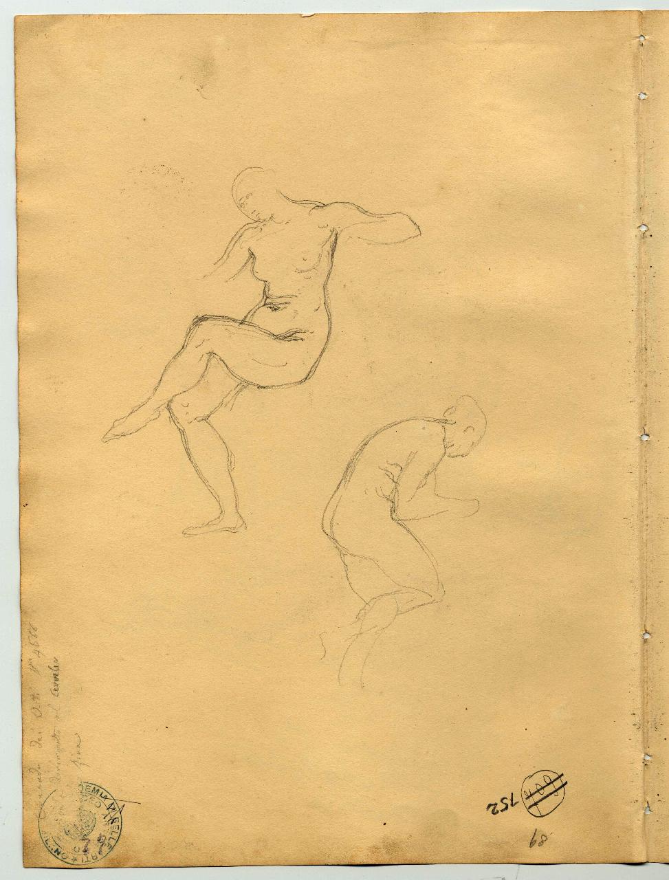 Betsabea e ancella (già Studio di nudi femminili - Samek), nudi femminili (disegno) di Hayez, Francesco (primo quarto sec. XIX)