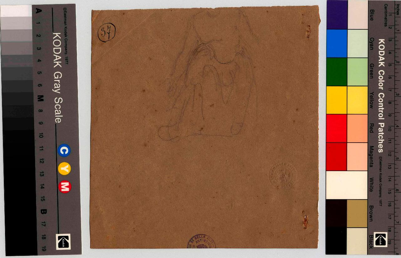 Figura femminile seduta, figura femminile (disegno) di Hayez, Francesco (metà sec. XIX)