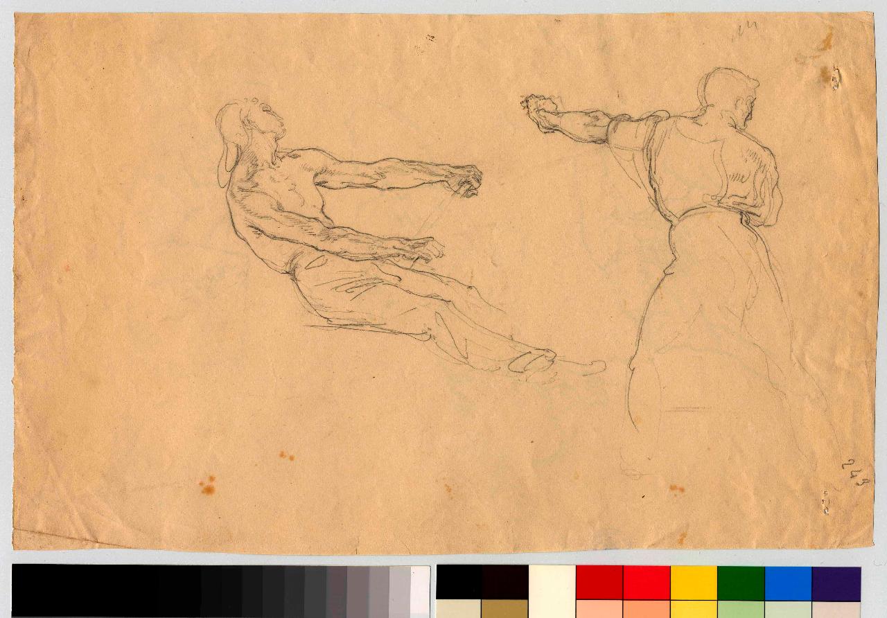 Figure virili in varie attitudini, figure maschili (disegno) di Hayez, Francesco (metà sec. XIX)