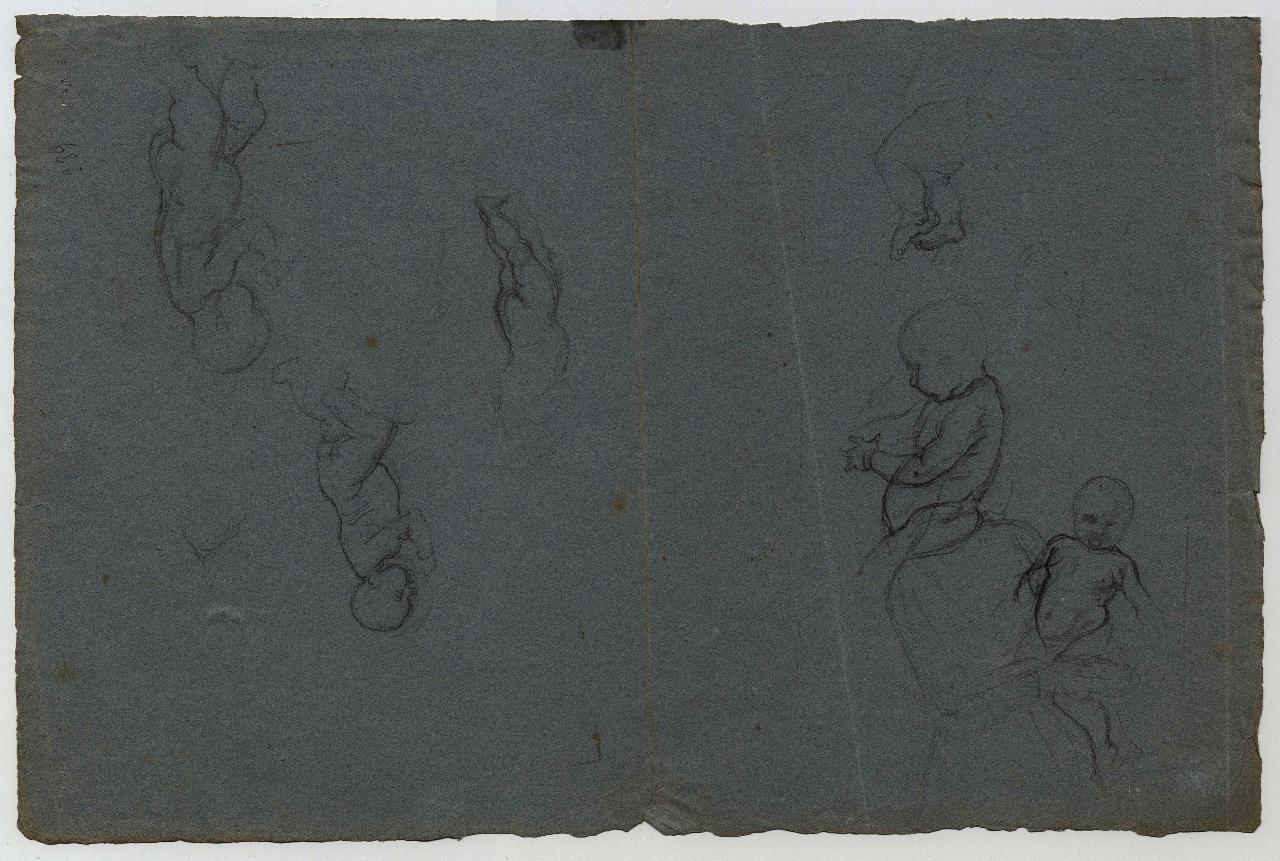 Studio di putti, putti (disegno) di Hayez, Francesco (metà sec. XIX)