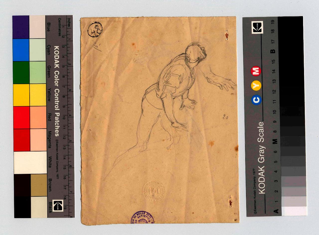 Figura d'uomo/ Studi di braccia e mani, figura maschile | mano, braccio (disegno) di Hayez, Francesco (metà sec. XIX)