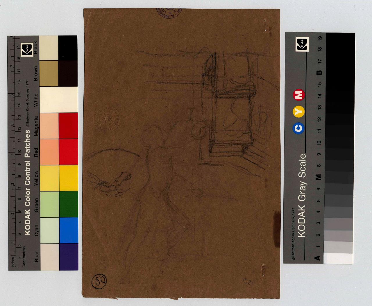 Schizzi di figure e di architetture/ Schizzi architettonici, nudi maschili, architettura (disegno) di Hayez, Francesco (metà sec. XIX)