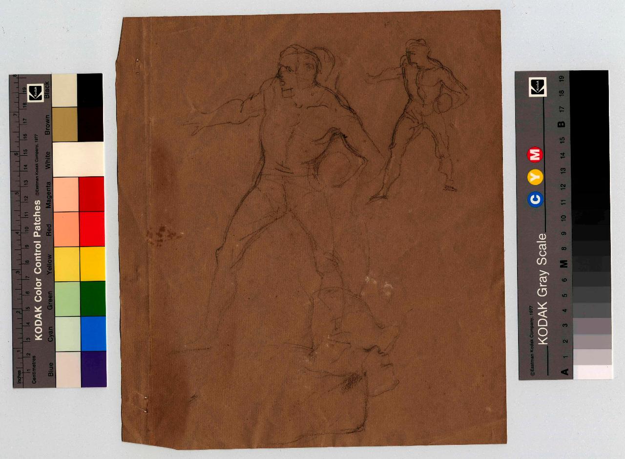 Atleti, nudi maschili (disegno) di Hayez, Francesco (metà sec. XIX)