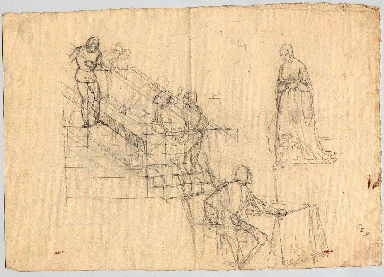 Altra idea del precedente, scena storica (disegno) di Hayez, Francesco (metà sec. XIX)