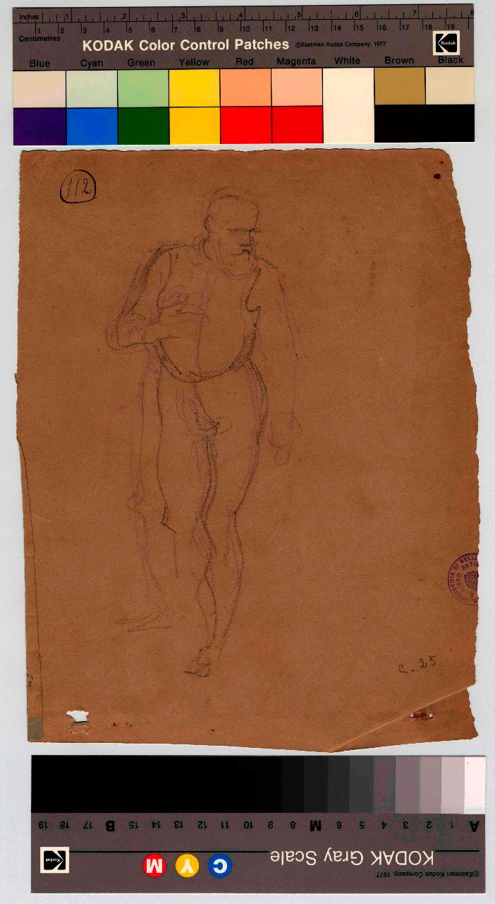 Uomo in costume (veneziano), figura maschile (disegno) di Hayez, Francesco (metà sec. XIX)