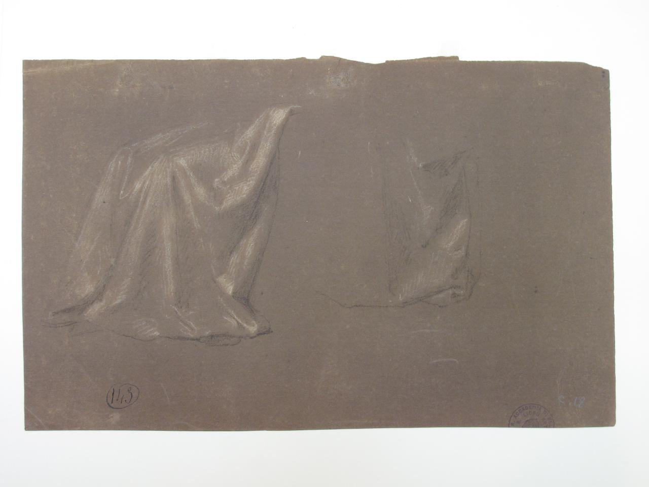 Panneggi, panneggio (disegno) di Hayez, Francesco (metà sec. XIX)