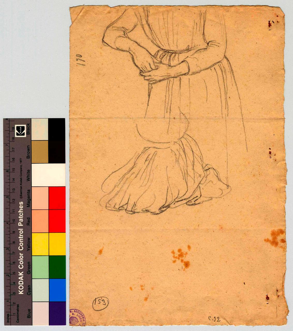 Schizzo di donna acefala, figura femminile (disegno) di Hayez, Francesco (metà sec. XIX)