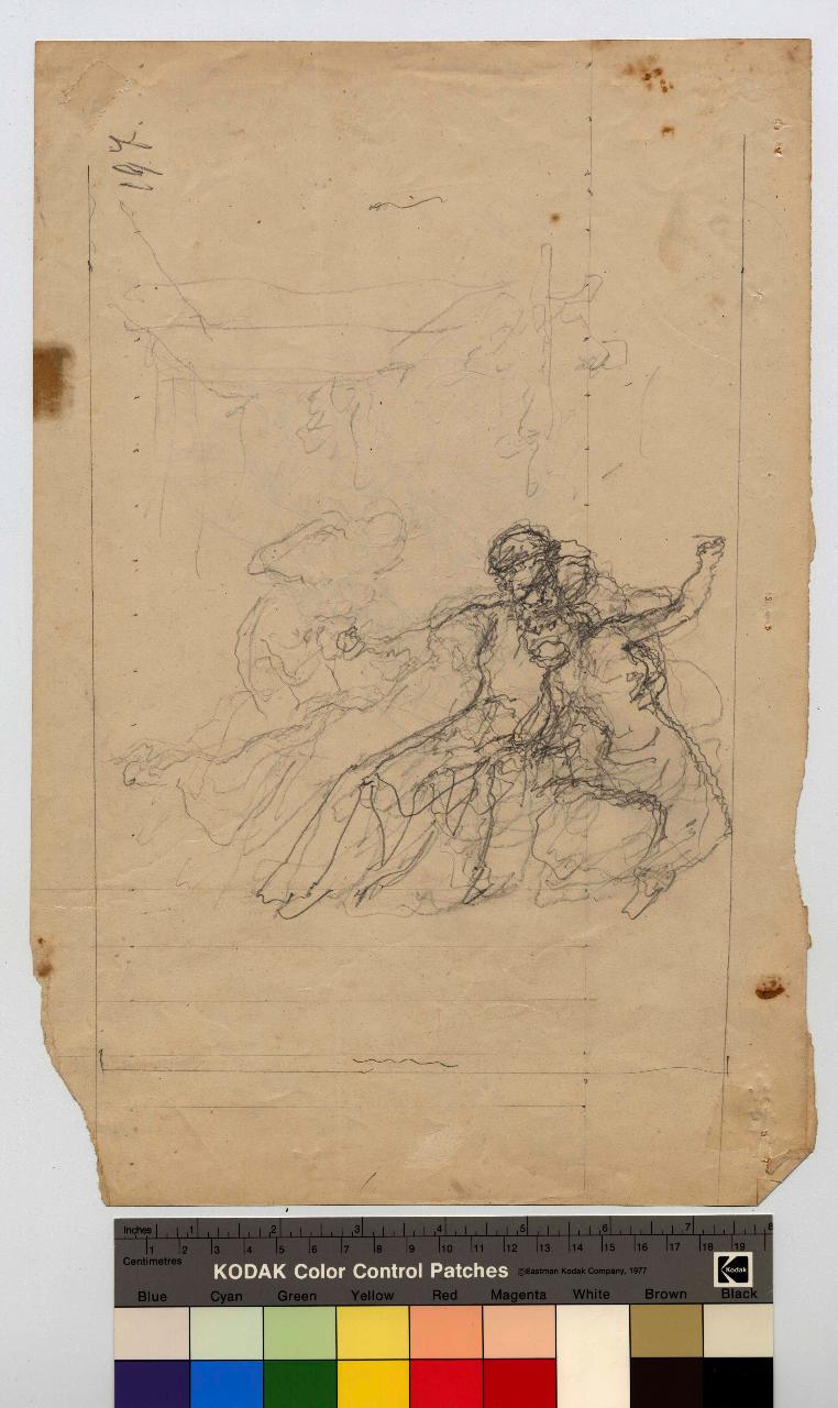 Giove e la ninfa, figure mitologiche, Giove e la ninfa (disegno) di Hayez, Francesco (metà sec. XIX)