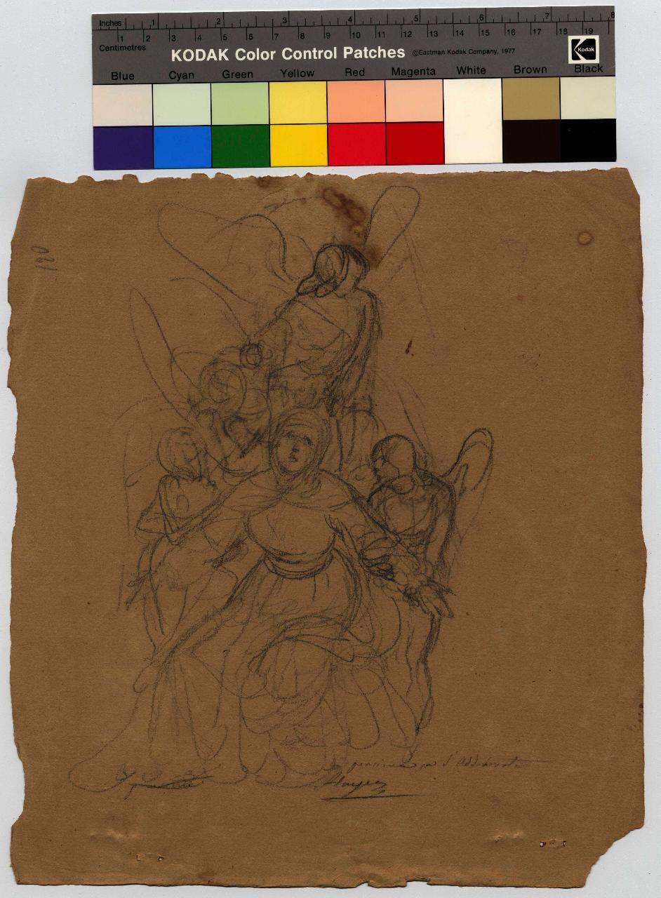 Pensiero per l'"Addolorata", Madonna addolorata (disegno) di Hayez, Francesco (metà sec. XIX)