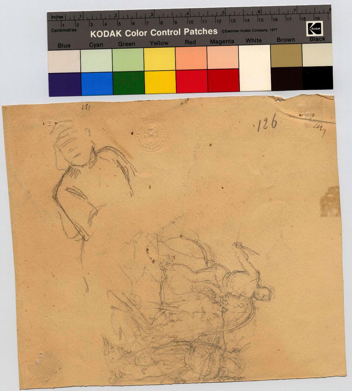 Studi di battaglie, cavalieri, soldati (disegno) di Hayez, Francesco (metà sec. XIX)