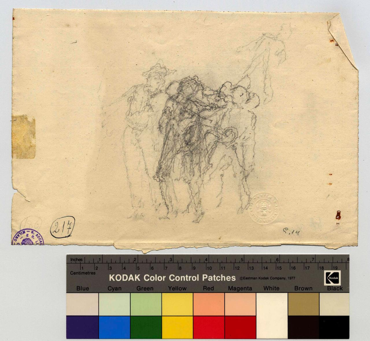 Gruppo di figure, gruppo di figure (disegno) di Hayez, Francesco (metà sec. XIX)