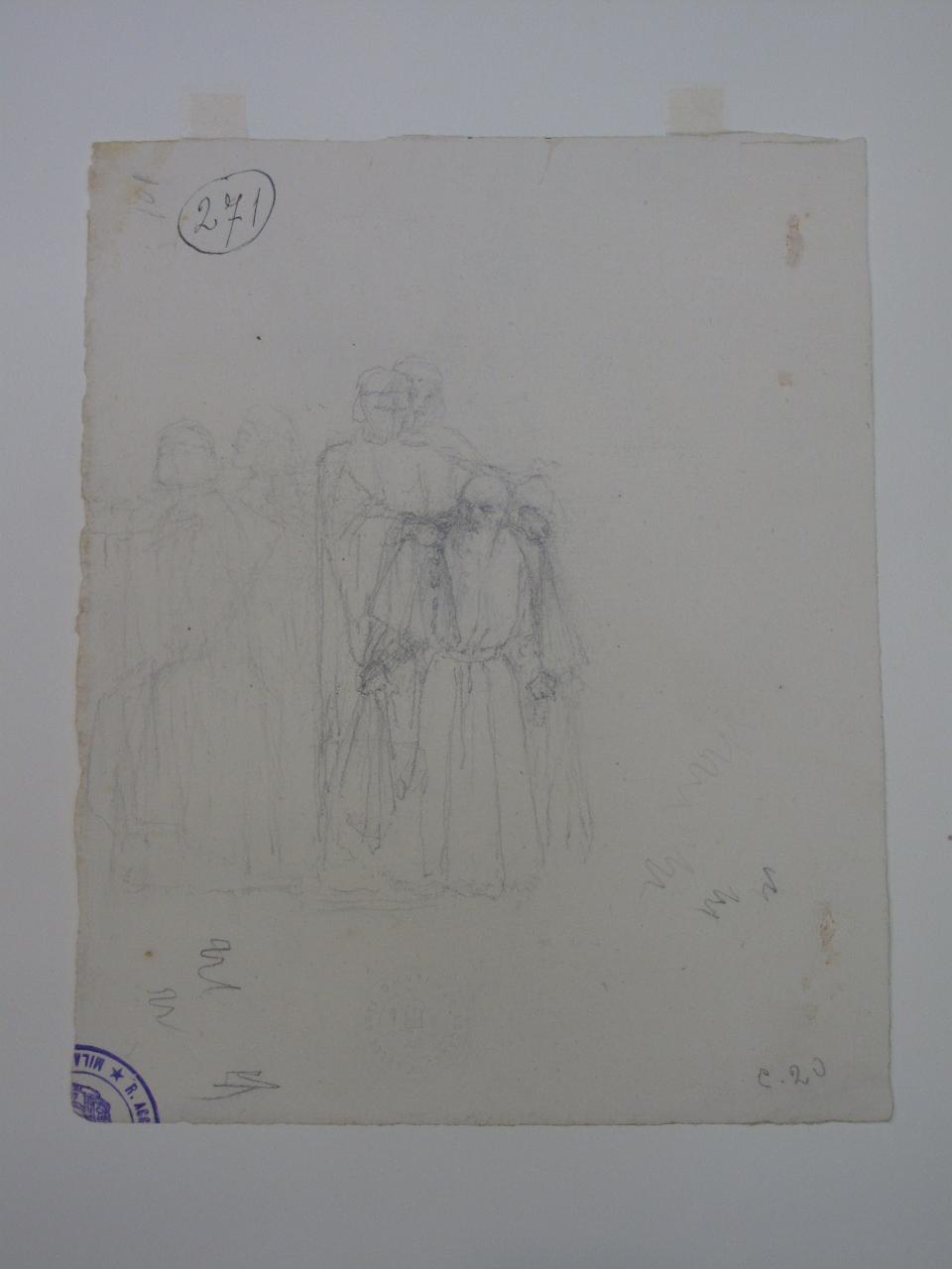 Studio per la "Decapitazione di Marin Faliero"/ Studio per la "Decapitazione di Marin Faliero", scena storica, Marin Faliero | Marin Faliero (disegno) di Hayez, Francesco (metà sec. XIX)