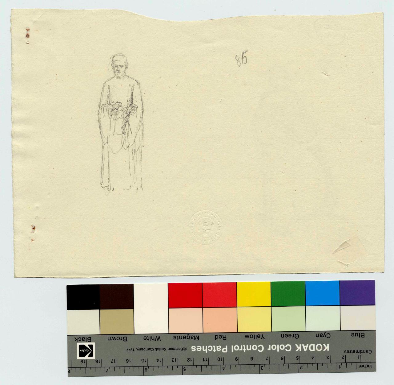 Uomo togato, figura maschile (disegno) di Hayez, Francesco (metà sec. XIX)