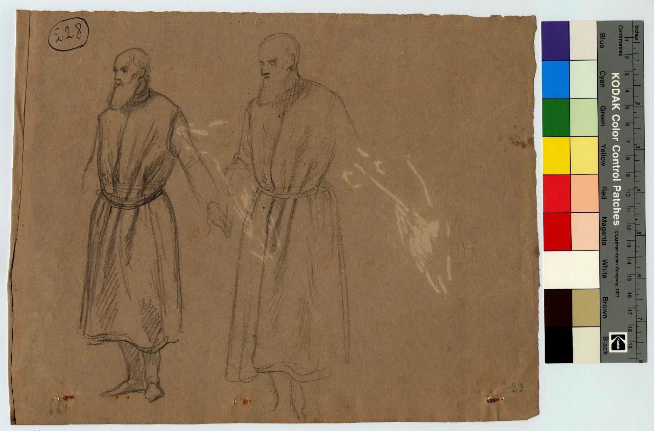 Studi di uomini maturi, figure maschili (disegno) di Hayez, Francesco (metà sec. XIX)