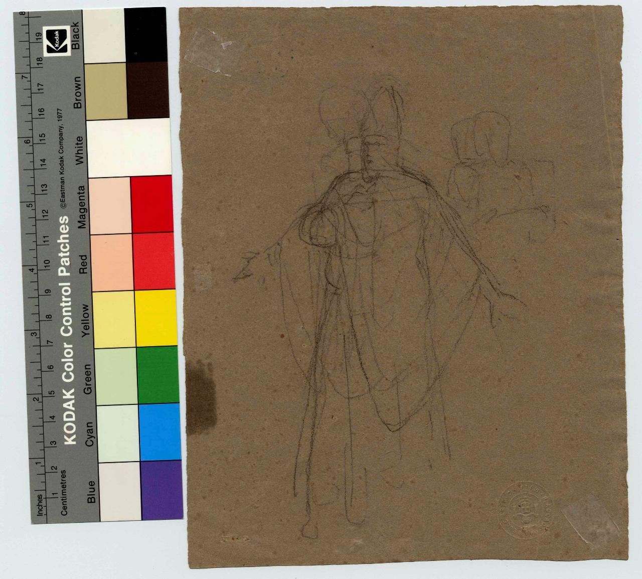 Figura di vescovo, vescovo (disegno) di Hayez, Francesco (metà sec. XIX)