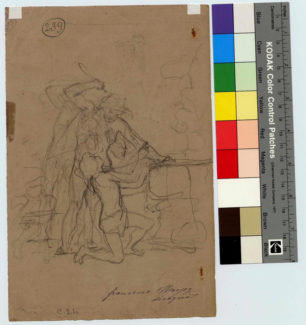 Studi per il "Caino e Abele"/ Ritratto di Antonietta Negroni-Prati-Morosini all'età di sei anni, Caino e Abele | ritratto di Antonietta Negroni-Prati-Morosini (disegno) di Hayez, Francesco (metà sec. XIX)