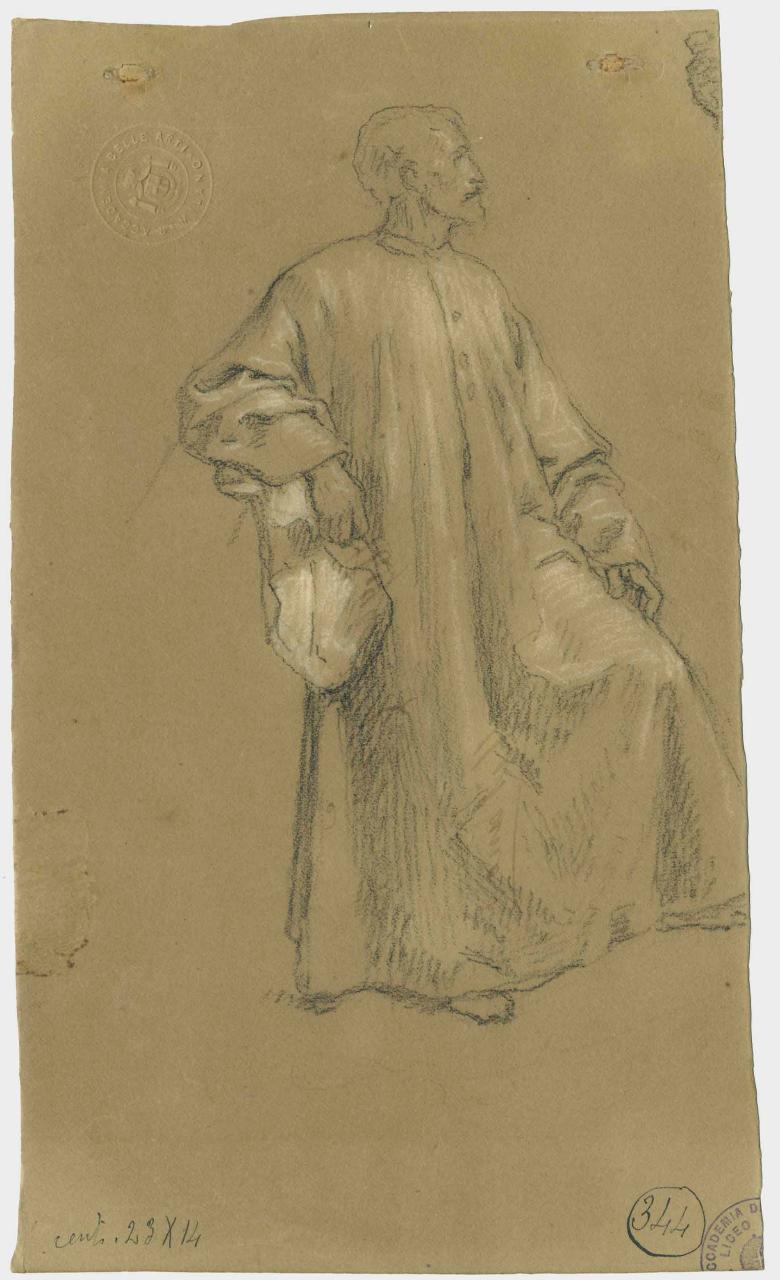 Patrizio veneziano, figura maschile (disegno) di Hayez, Francesco (metà sec. XIX)