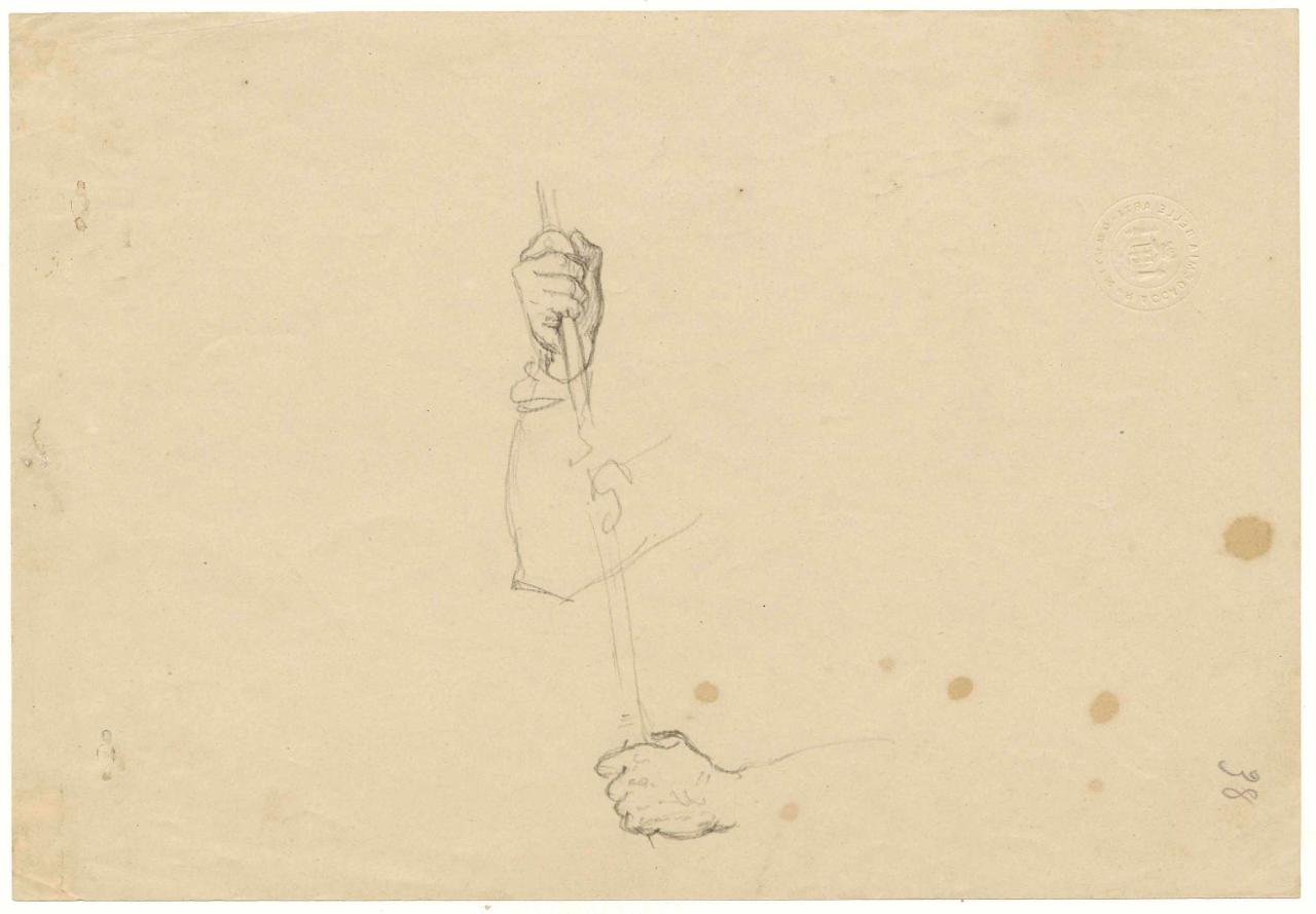 Studi di mani, mani (disegno) di Hayez, Francesco (metà sec. XIX)