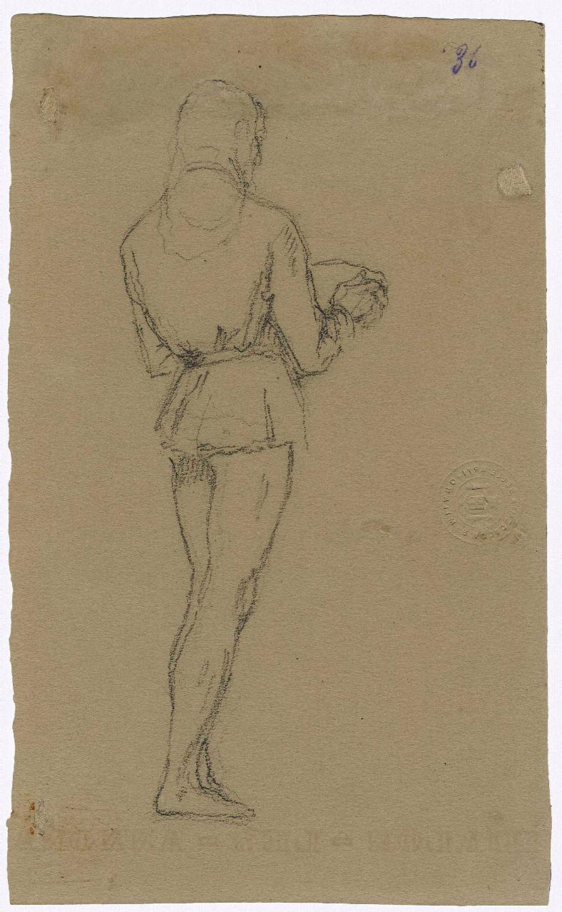 Figura maschile di profilo (studio per Marin Faliero), figura maschile (disegno) di Hayez, Francesco (metà sec. XIX)