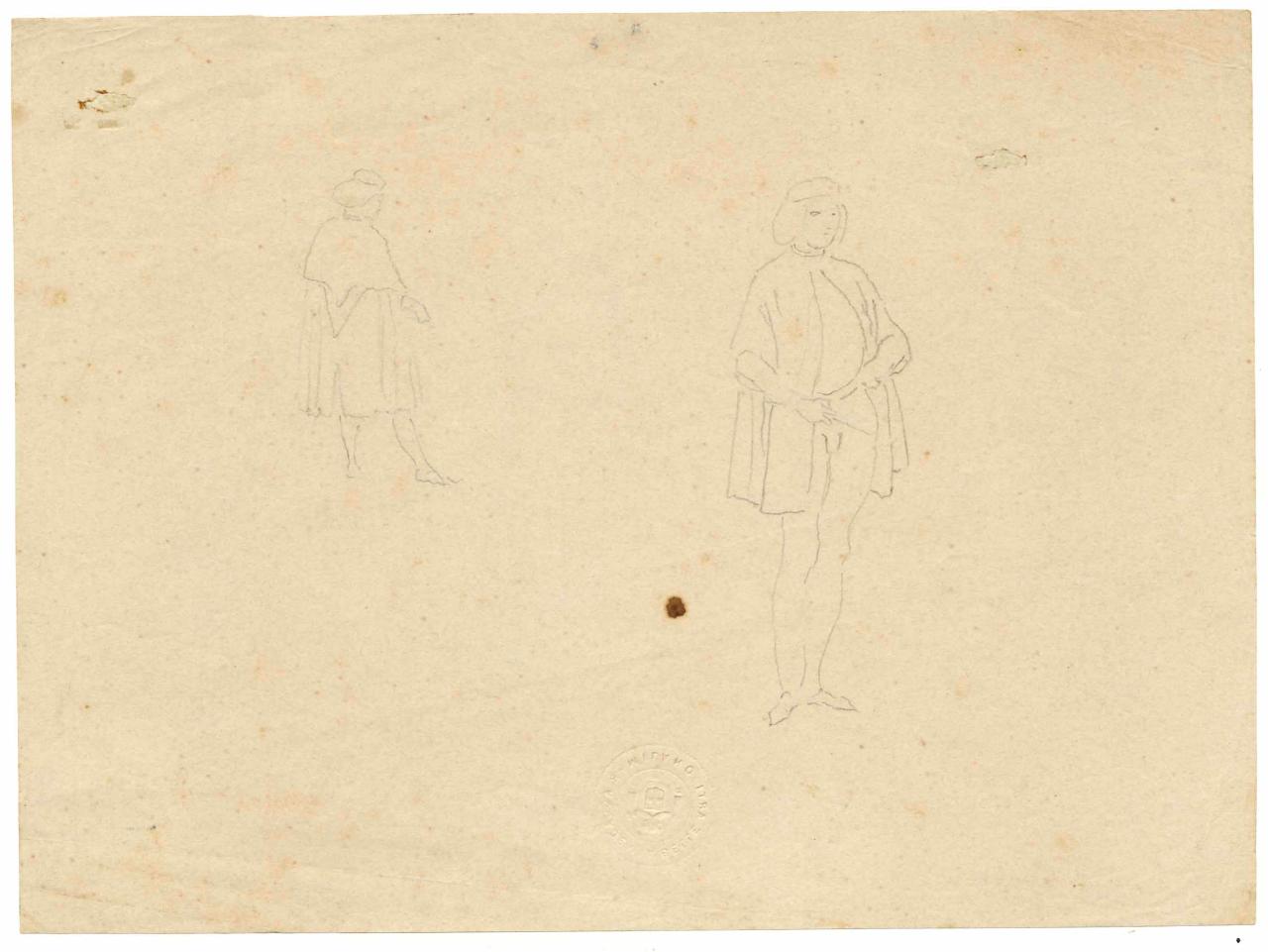 Studi di costumi quattrocenteschi, costumi quattrocenteschi (disegno) di Hayez, Francesco (metà sec. XIX)