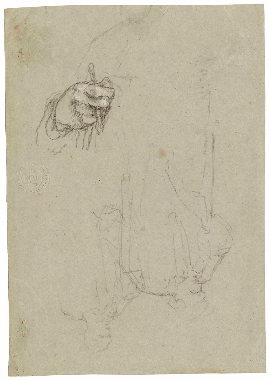 Studi di figure e mani, figure, mani (disegno) di Hayez, Francesco (metà sec. XIX)