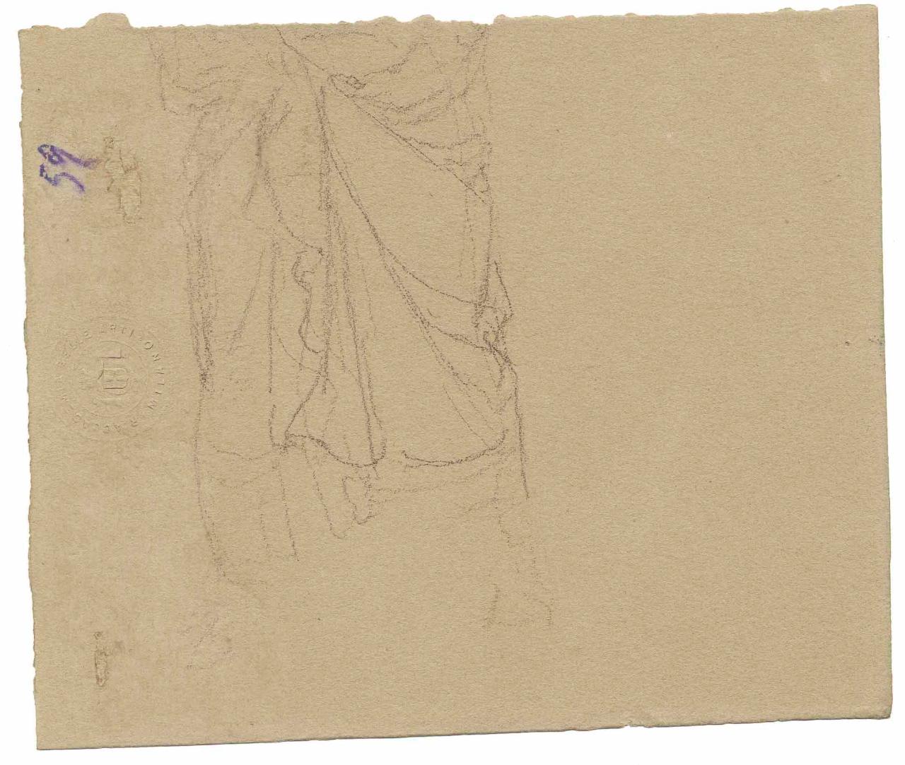 Studio di panneggio classico, panneggio (disegno) di Hayez, Francesco (metà sec. XIX)
