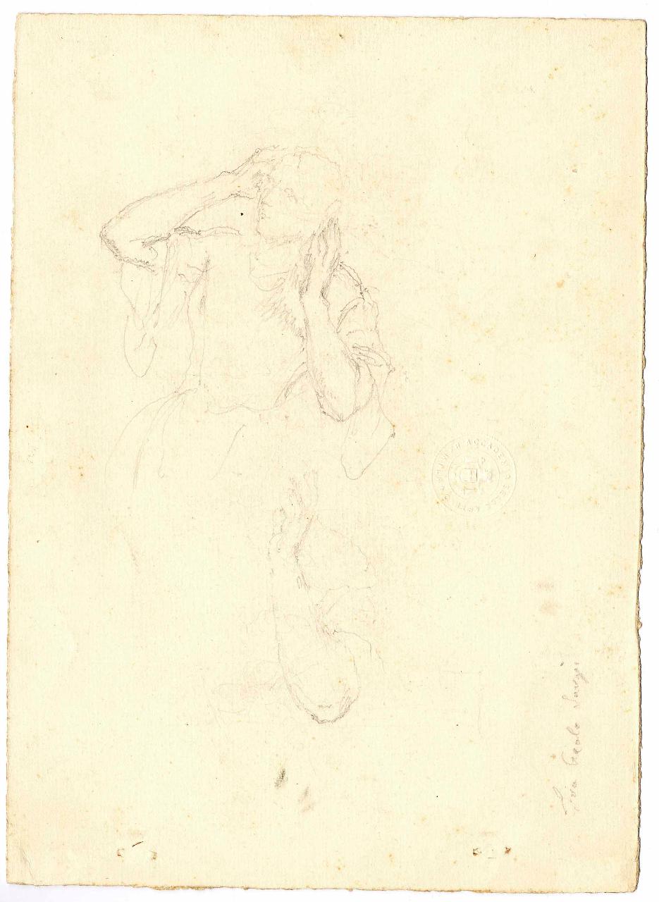 Figura di donna, figura femminile (disegno) di Hayez, Francesco (metà sec. XIX)