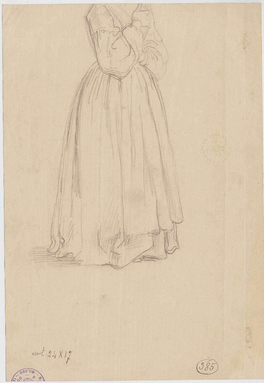 Figure di donna all'impiedi, figure femminili (disegno) di Hayez, Francesco (metà sec. XIX)