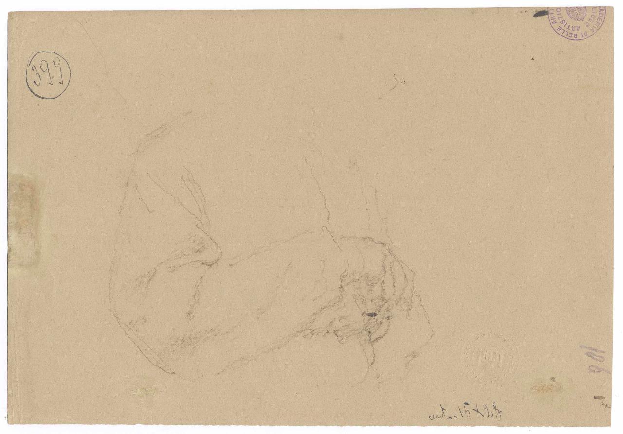 Schizzo per autoritratto ?, ritratto maschile (disegno) di Hayez, Francesco (metà sec. XIX)