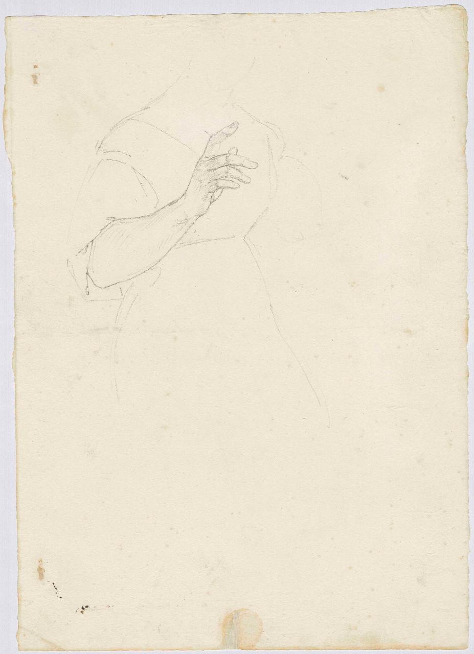 Studio per ritratto, figura femminile (disegno) di Hayez, Francesco (metà sec. XIX)