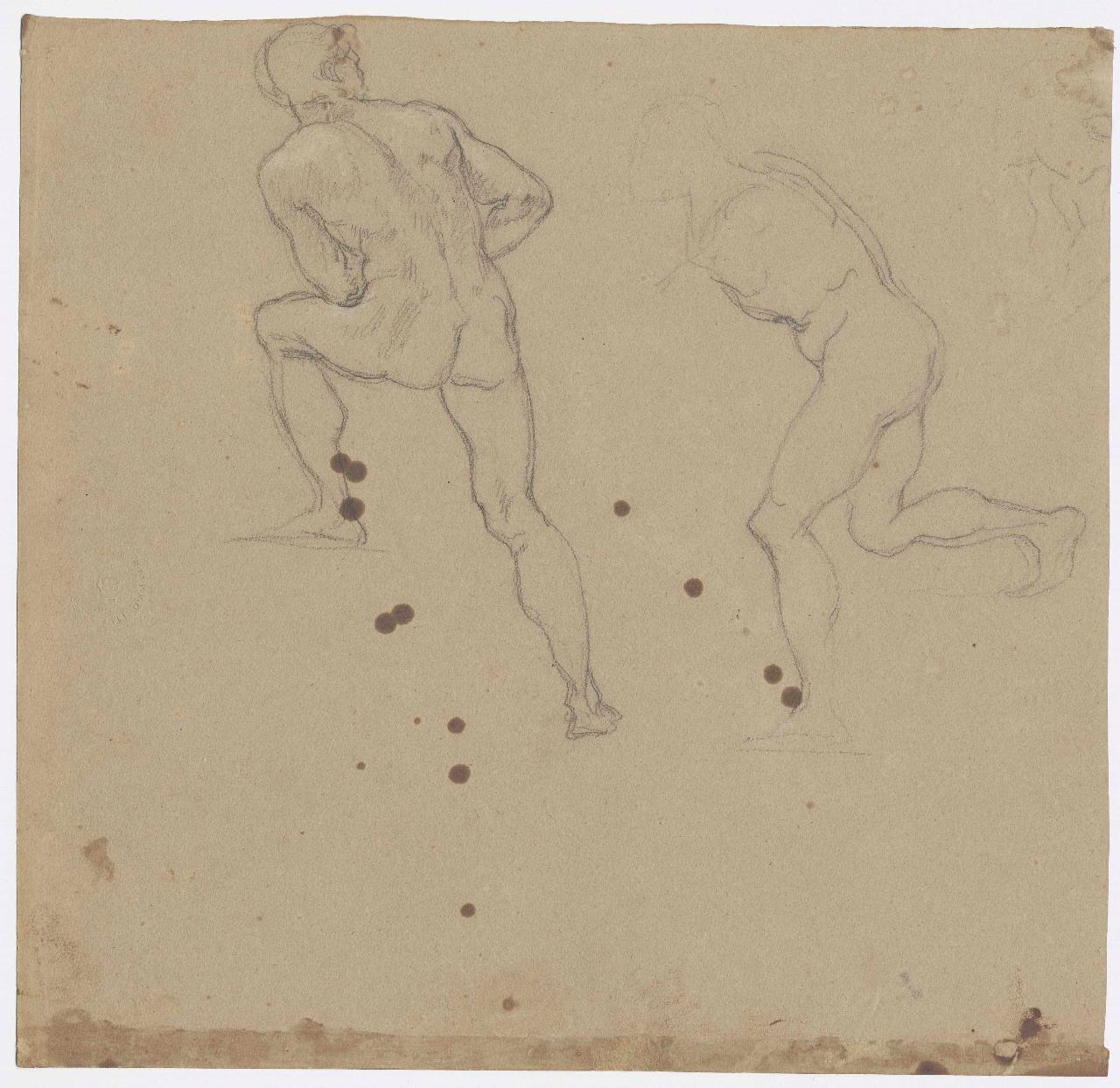 Studio di ignudi, nudi maschili (disegno) di Hayez, Francesco (metà sec. XIX)