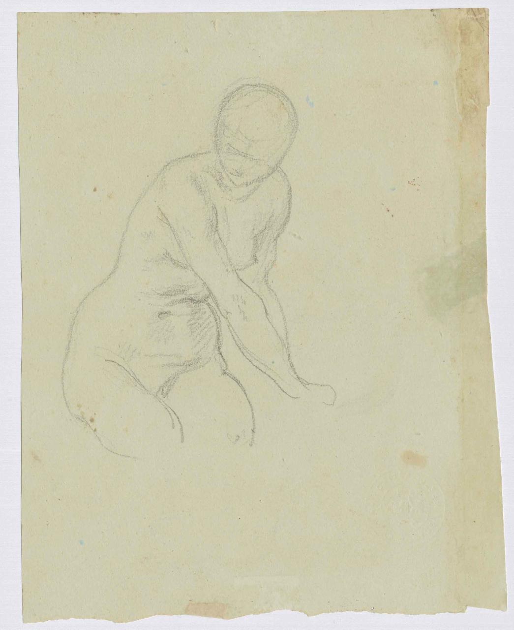 Ignuda, nudo femminile (disegno) di Hayez, Francesco (metà sec. XIX)