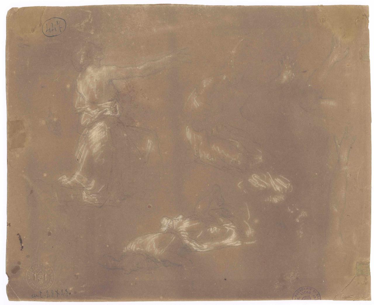 Schizzi di figure e membra, figure femminili (disegno) di Hayez, Francesco (metà sec. XIX)