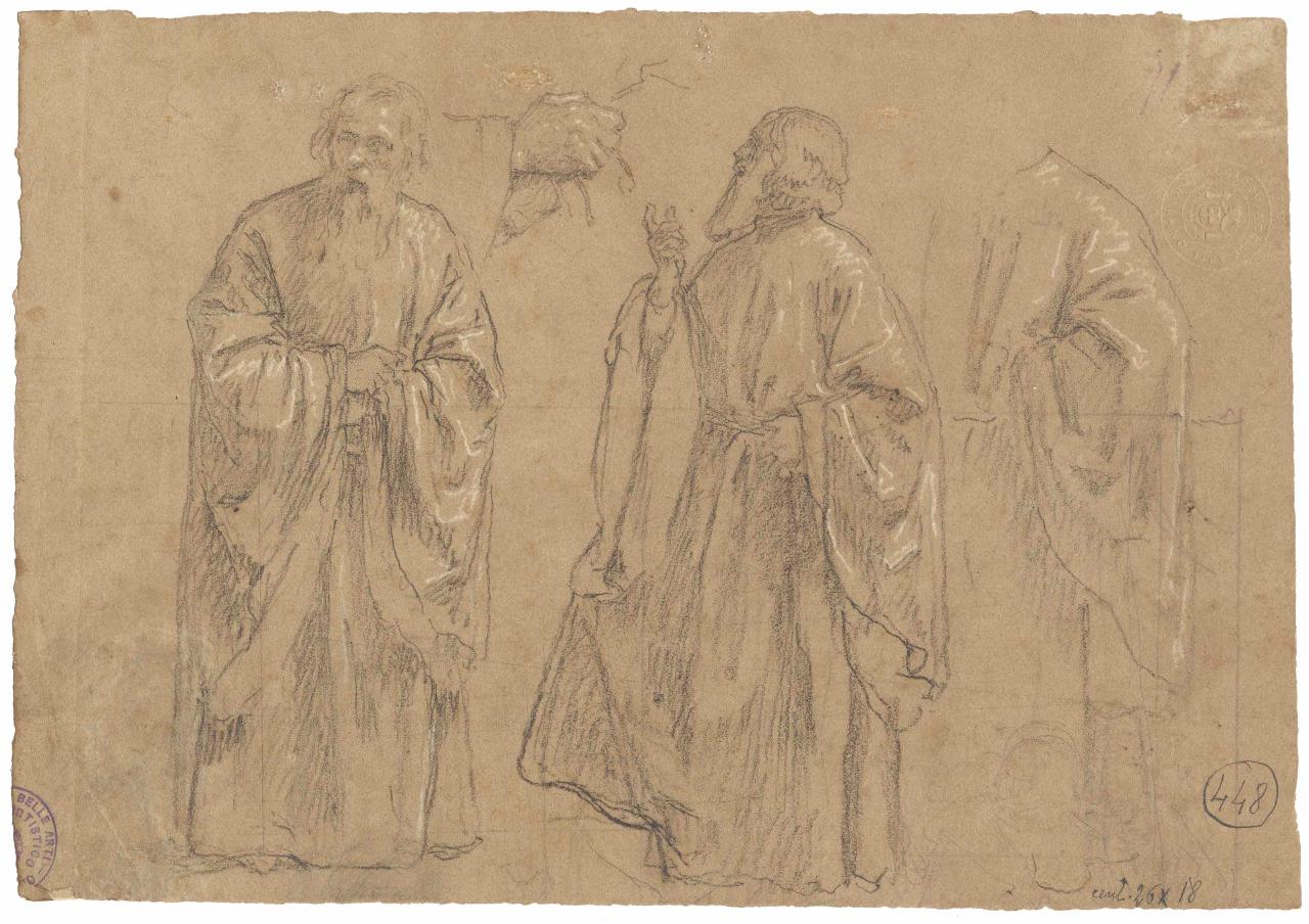 Nobili personaggi in costume veneziano, figure maschili (disegno) di Hayez, Francesco (metà sec. XIX)