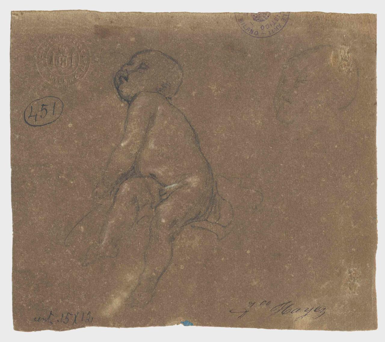 Schizzo di bambino, bambino (disegno) di Hayez, Francesco (metà sec. XIX)