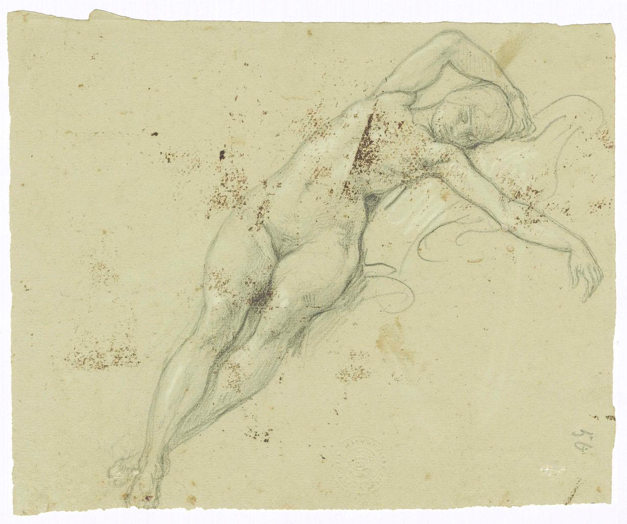 Ignuda, Nudo femminile (disegno) di Hayez, Francesco (metà sec. XIX)