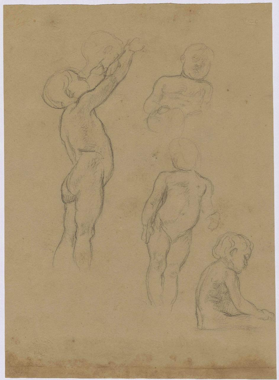 Studi di giovinetti ignudi, nudi maschili (disegno) di Hayez, Francesco (metà sec. XIX)
